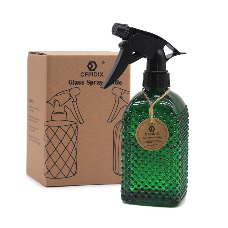 OFFIDIX Fine Mist Plant Mister Handheld Pressure Glass Spray Bottles Watering Can with Adjustable Nozzle for Outdoor Indoor Gardening and Cleaning Work (Green) - Image 1